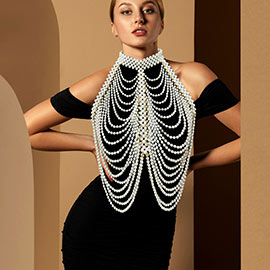 Draped Pearl Body Chain Necklace