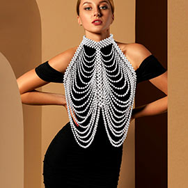 Draped Pearl Body Chain Necklace