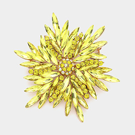 Marquise Stone Cluster Flower Pin Brooch