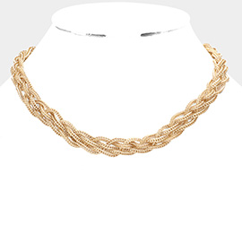 Braided Metal Chain Necklace