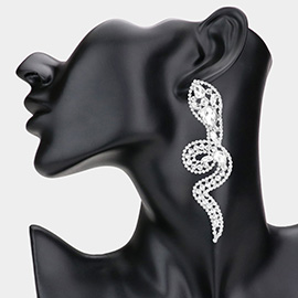 Multi Stone Embellished Snake Evening Earrings