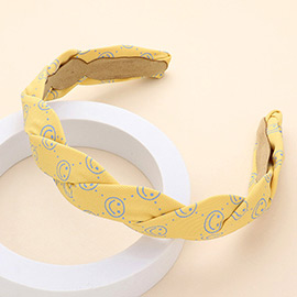 Smile Patterned Braided Headband