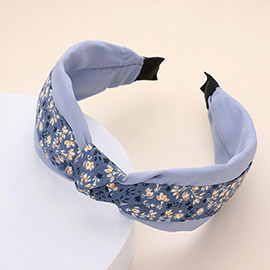 Flower Patterned Knot Burnout Headband
