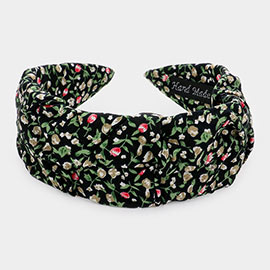 Flower Patterned Pleated Headband