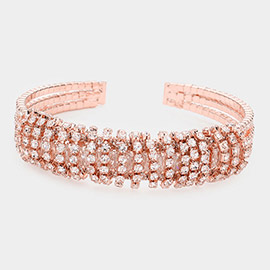 CZ Wrapped Cuff Evening Bracelet