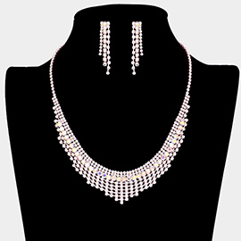 Bubble Stone Pointed Rhinestone Necklace