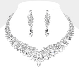 Marquise Stone Accented Evening Necklace