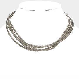 Faceted Beaded Multi Layered Necklace