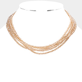 Faceted Beaded Multi Layered Necklace