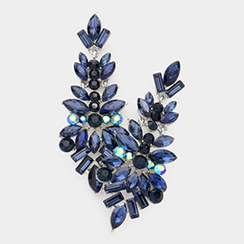 Marquise Stone Cluster Evening Earrings