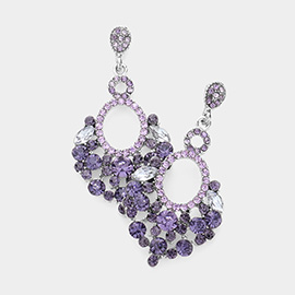 Marquise Crystal Chandelier Statement Evening Earrings