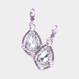 Crystal Rhinestone Teardrop Evening Earrings