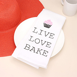 Cupcake Accented Message Kitchen Towel