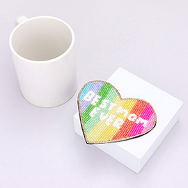 Best Mom Ever Message Colorful Seed Beaded Heart Coaster