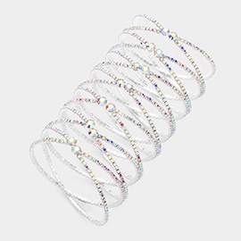 Round Stone Pointed Crisscross Cuff Evening Bracelet