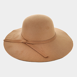 Ribbon Band Pointed Wide Brimmed Floppy Hat