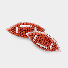 Felt Back Seed Beaded Football Stud Earrings