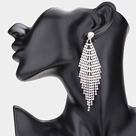 CZ Pave Dangle Evening Earrings