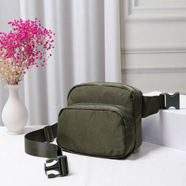 Solid Nylon Sling Bag / Fanny Pack / Belt Bag