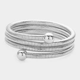 Metal Ball Pointed Coil Bracelet