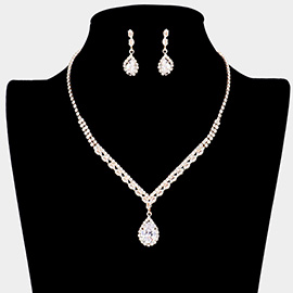 CZ Teardrop Accented Necklace