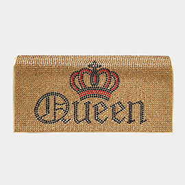 Bling Crown Queen Message Evening Clutch / Crossbody Bag