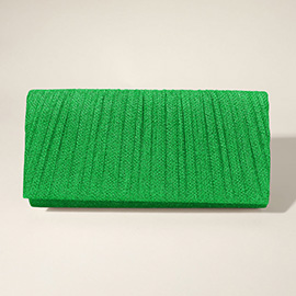 Pleated Shimmery Evening Clutch / Crossbody Bag