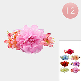 12PCS - Flower Accented Headbands