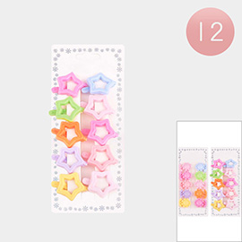 12 Set of 10 - Flower Star Mini Hair Clips