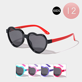 12PCS - Heart Wayfarer Kids Sunglasses