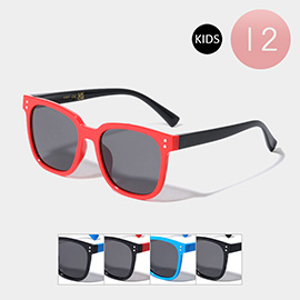 12PCS - Basic Style Wayfarer Kids Sunglasses
