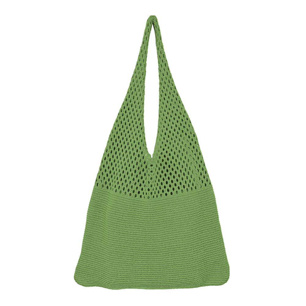 Crochet Detailed Slouchy Knit Shoulder Bag