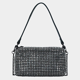 Round Stone Embellished Tote / Crossbody Bag