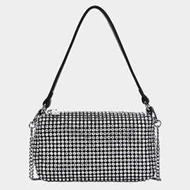 Round Stone Embellished Tote / Crossbody Bag