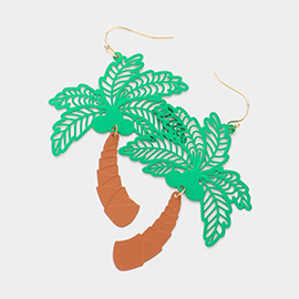 Colored Palm Tree Dangle Earrings