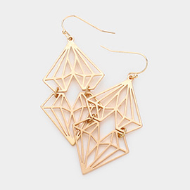 Abstract Cut Out Metal Dangle Earrings