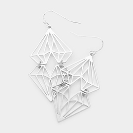 Abstract Cut Out Metal Dangle Earrings