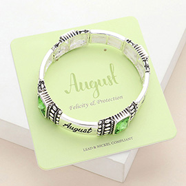 August - Birthstone Accented Stretch Bracelet