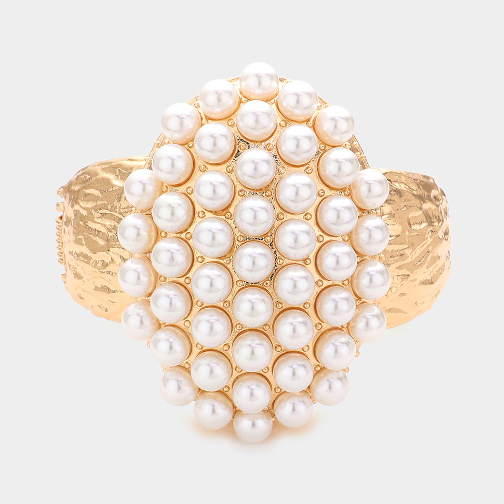 Pearl Cluster Hinged Bracelet