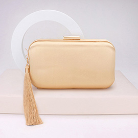 Tassel Pointed Solid Clutch / Crossbody Bag