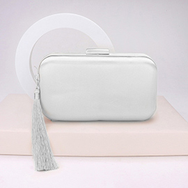 Tassel Pointed Solid Clutch / Crossbody Bag