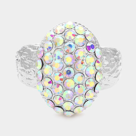 Bubble Stone Cluster Hinged Evening Bracelet