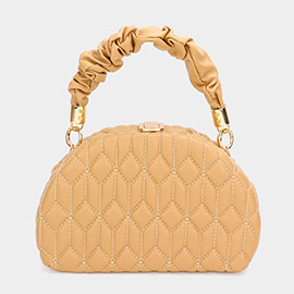 Quilted Solid Tote / Crossbody Bag