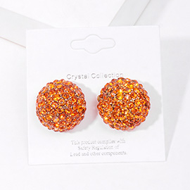 Rhinestone Embellished Dome Stud Evening Earrings