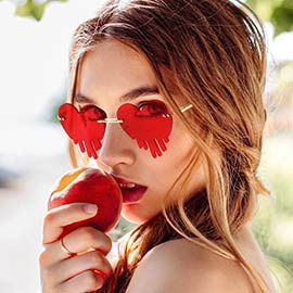 Tinted Heart Wayfarer Sunglasses