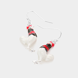 3D Rooster Dangle Earrings