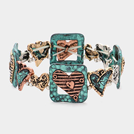 Heart Metal Stretch Bracelet