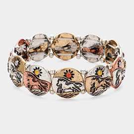 Running Horse Metal Stretch Bracelet