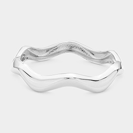 Wavy Metal Hinged Bracelet