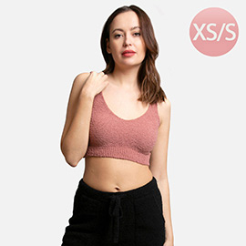 Solid V neck Crop Top